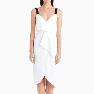Jason Wu Compact Crepe Sleeveless Cocktail Dress With Ruffle